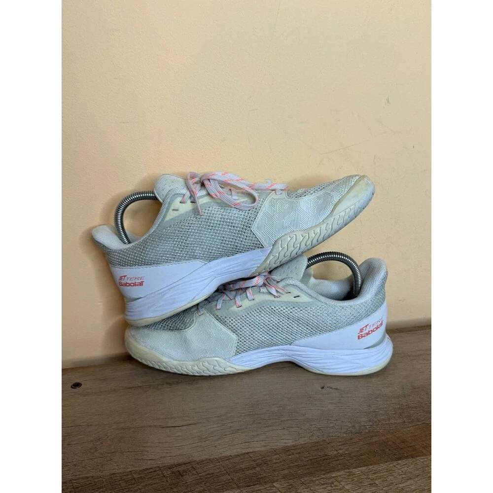 Babolat Jet Tere Clay Court Tennis Shoes Womens 9.5 White Pickleball Sneakers